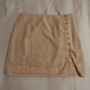 Princess Polly Floral Mini Skirt with Button Up Side Slit